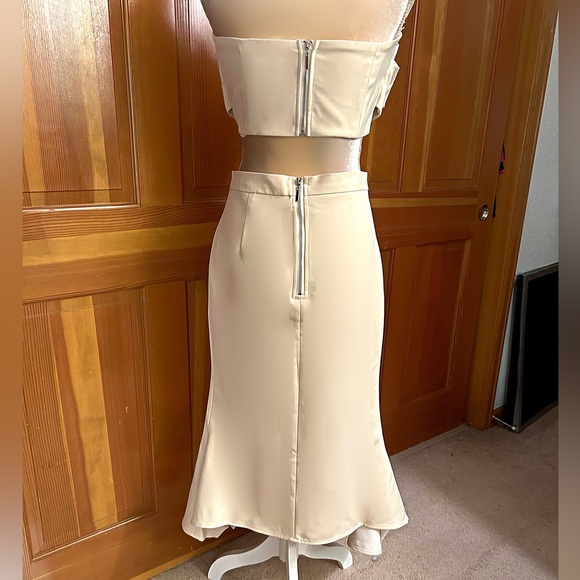 Nude Colored  2-Piece Skirt Suit. - Picture 10 of 16